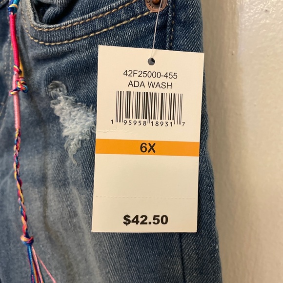 Lucky Brand Little Girl Zoe Skinny destructed Denim Jean Size 6X NWT. - Picture 3 of 3